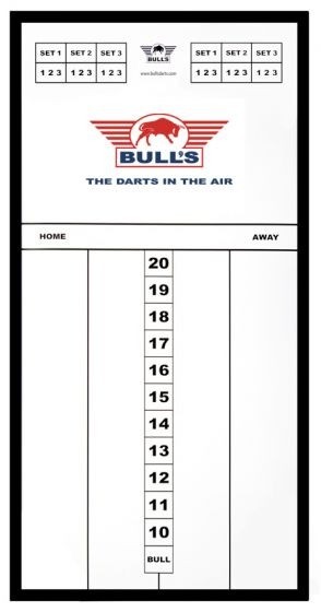 Bull s glass scoreboard 60x30 cm black